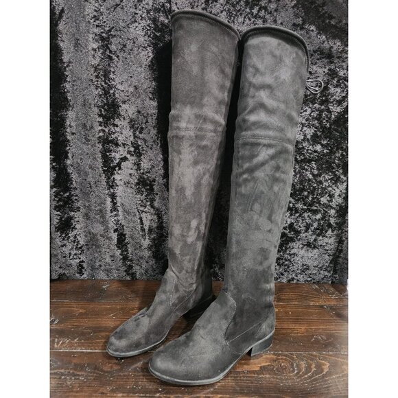 NEW Charles by Charles David Gammon Black Microsuede OTK Boots/Sz. 7.5M - Picture 1 of 8